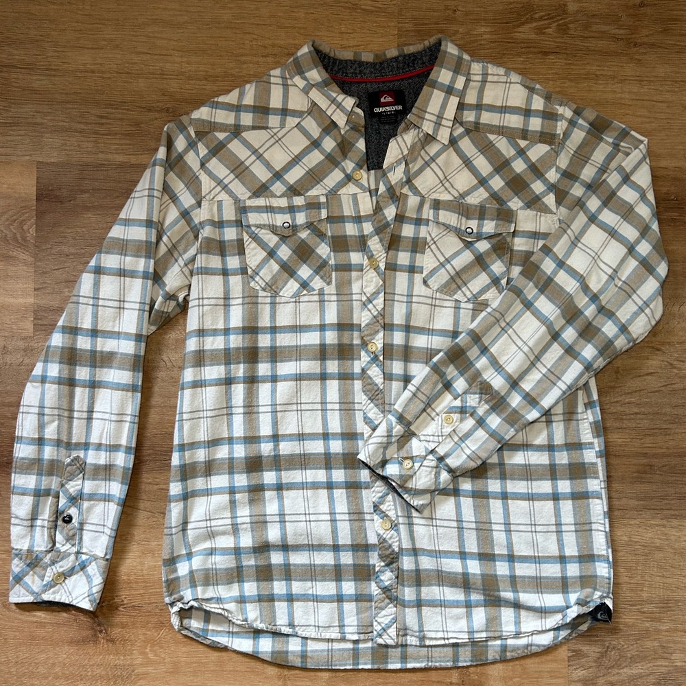 Quicksilver Men’s Size Large Flannel Button Down Long Sleeve Shirt